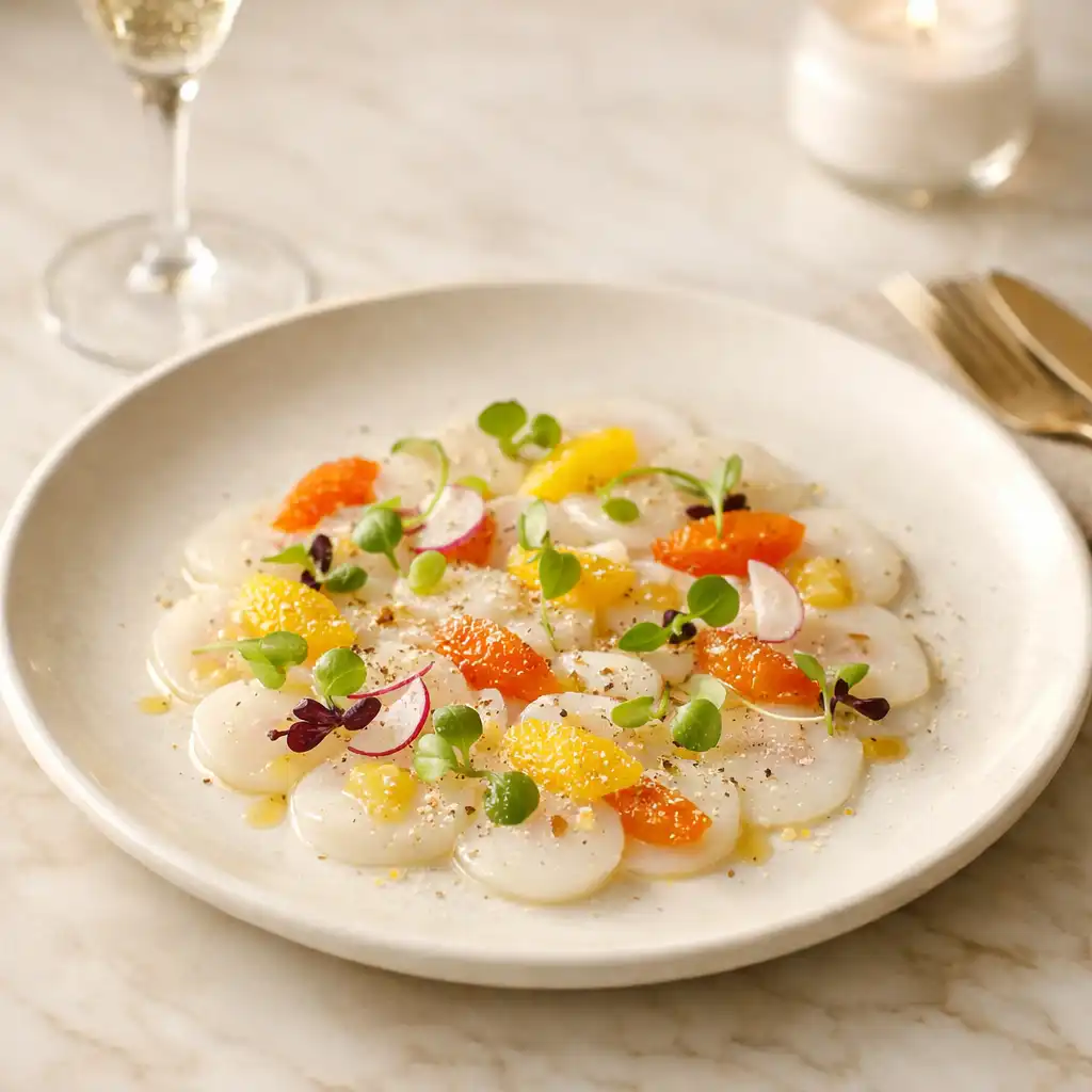 Carpaccio de Saint-Jacques aux agrumes